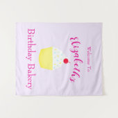 Cupcake Baking Birthday Wandkleed (Voorkant (horizontaal))