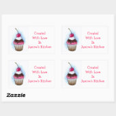 Cupcake: Baking Labels: Olie Pastel Art Rechthoekige Sticker (Vel)