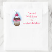Cupcake: Baking Labels: Olie Pastel Art Rechthoekige Sticker (Tas)