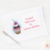 Cupcake: Baking Labels: Olie Pastel Art Rechthoekige Sticker (Envelop)