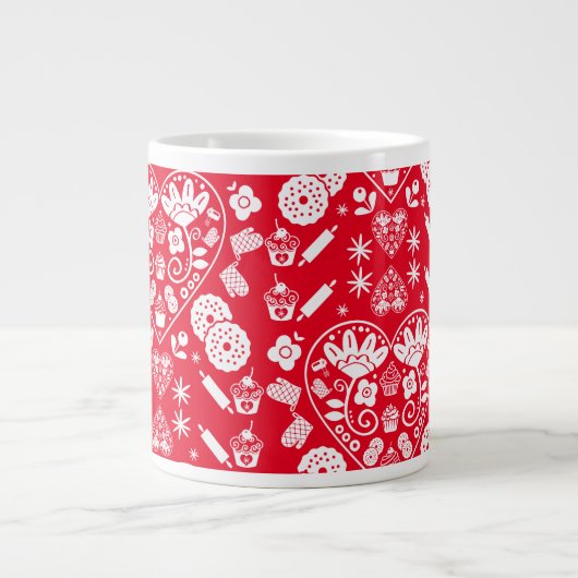 Cupcake bakken Folk Art Grote Koffiekop (Voorkant)