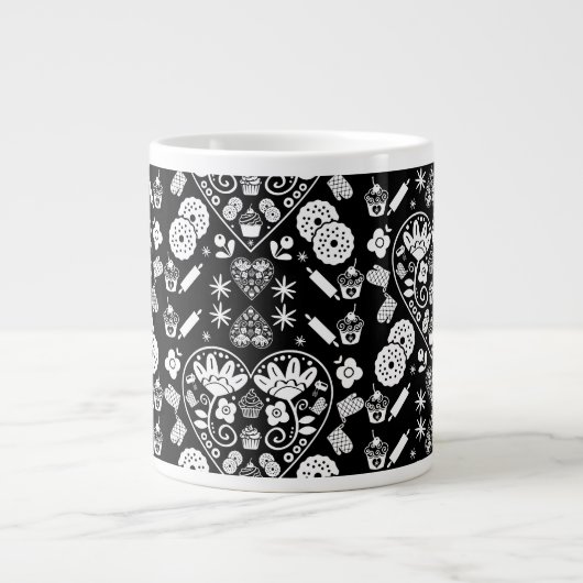 Cupcake bakken Folk Art Grote Koffiekop (Voorkant)