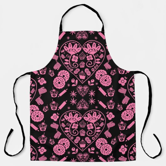 Cupcake bakken Folk Art Schort (Voorkant)
