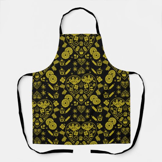 Cupcake bakken Folk Art Schort (Voorkant)