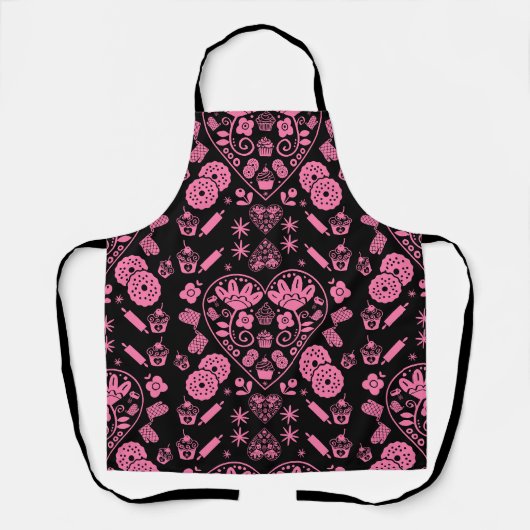 Cupcake bakken Folk Art Schort (Voorkant)