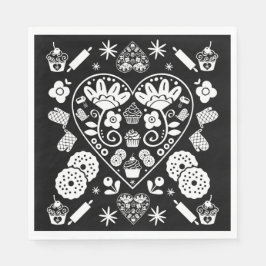 Cupcake bakken Folk Art Servet