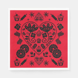 Cupcake bakken Folk Art Servet