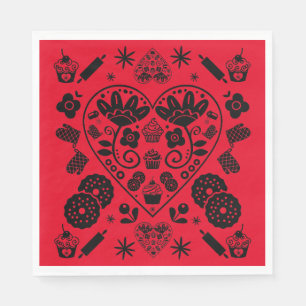 Cupcake bakken Folk Art Servet