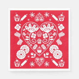 Cupcake bakken Folk Art Servet