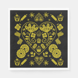 Cupcake bakken Folk Art Servet