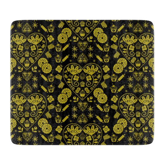 Cupcake bakken Folk Art Snijplank (Voorkant)