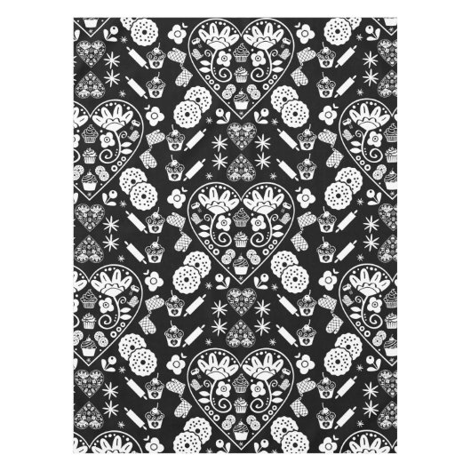 Cupcake bakken Folk Art Tafelkleed (Voorkant)