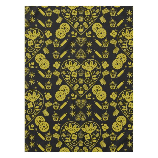 Cupcake bakken Folk Art Tafelkleed (Voorkant)