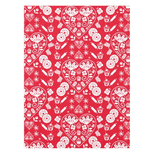 Cupcake bakken Folk Art Tafelkleed (Voorkant)