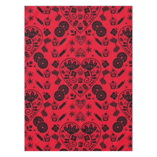 Cupcake bakken Folk Art Tafelkleed (Voorkant)