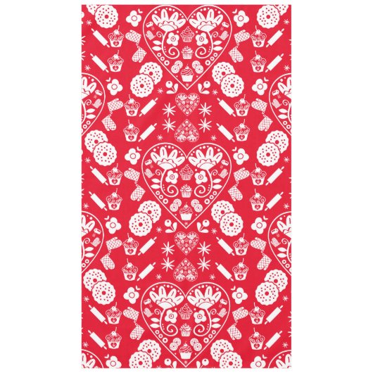 Cupcake bakken Folk Art Tafelkleed (Voorkant)