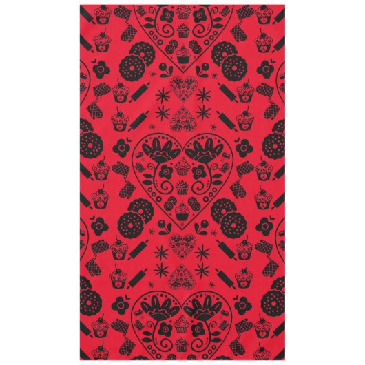 Cupcake bakken Folk Art Tafelkleed (Voorkant)