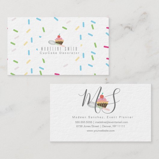 Cupcake bakken taart decorator Sprinkles Visitekaartje (Voorkant / Achterkant)