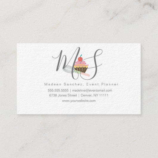 Cupcake bakken taart decorator Sprinkles Visitekaartje (Achterkant)