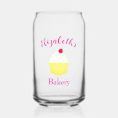 Cupcake Bakken Verjaardag Blikvorm Glas (Voorkant)