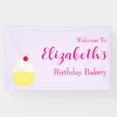 Cupcake Bakken Verjaardag Spandoek (Horizontaal)