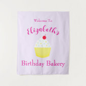 Cupcake Bakken Verjaardag Wandkleed (Voorkant)