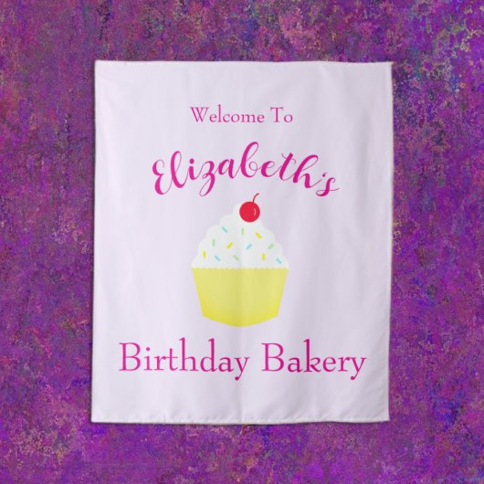 Cupcake Bakken Verjaardag Wandkleed