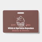 Cupcake Bakker Bakkerij Chef Catering Business Badge (Achterkant)