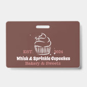 Cupcake Bakker Bakkerij Chef Catering Business Badge (Voorkant)