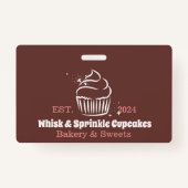 Cupcake Bakker Bakkerij Chef Catering Business Badge (Voorkant)