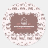 Cupcake Bakker Bakkerij Chef Catering Business Lab Ronde Sticker (Voorkant)