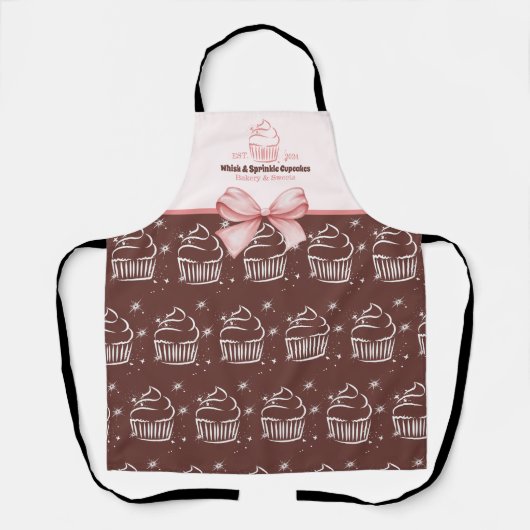 Cupcake Bakker Bakkerij Chef Catering Business Schort (Voorkant)