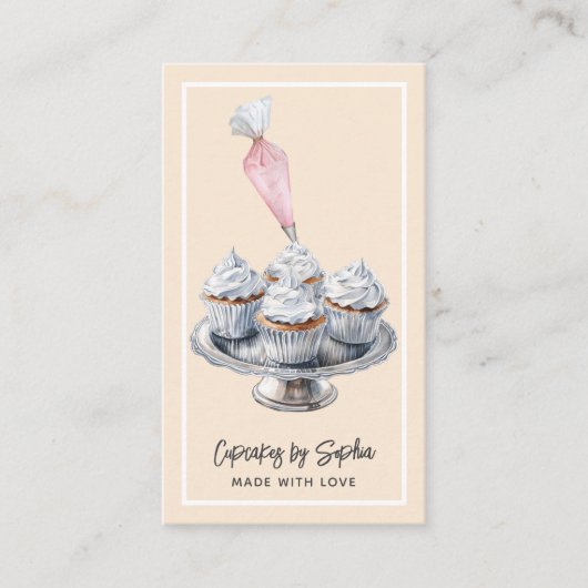 Cupcake bakker bakkerij gebak chef-kok catering be visitekaartje (Voorkant)