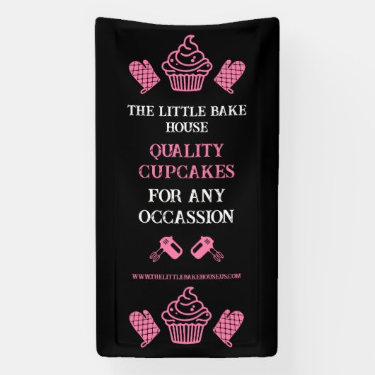 Cupcake Bakker Spandoek (Verticaal)
