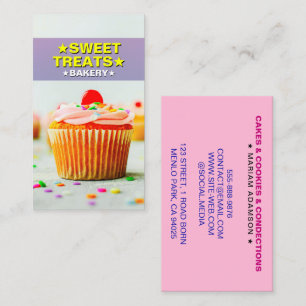 Cupcake Bakker & Zoete Traktaties   Pastel Banketb Visitekaartje