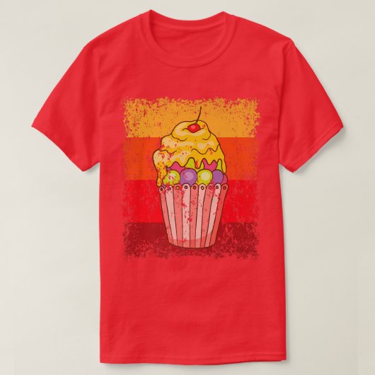 Cupcake bakkerbakkerij Vintage retro 12 T-shirt (Design voorkant)