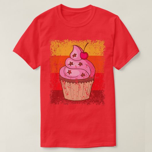 Cupcake bakkerbakkerij Vintage retro 12 T-shirt (Design voorkant)
