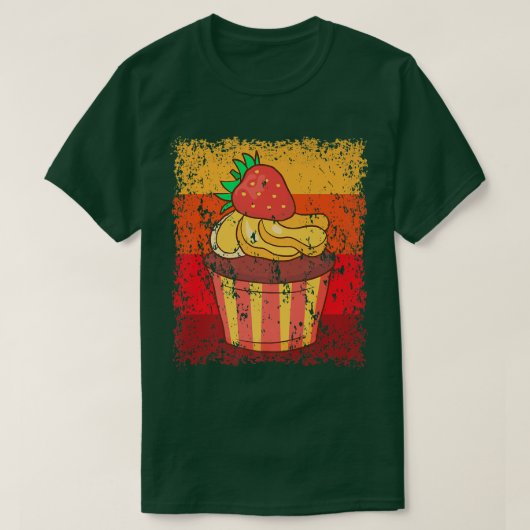 Cupcake bakkerbakkerij Vintage retro 12 T-shirt (Design voorkant)