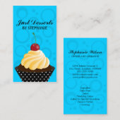Cupcake bakkerblauw visitekaartje (Voorkant / Achterkant)