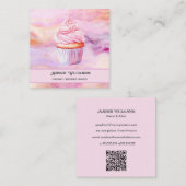 Cupcake Bakkerij | Baker Chef Catering OF Code  Vierkante Visitekaartje (Voorkant / Achterkant)
