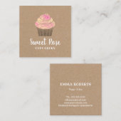 Cupcake bakkerij bakkersgebak Rustige Kraft Vierkante Visitekaartje (Voorkant / Achterkant)