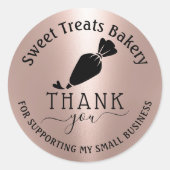 Cupcake bakkerij Bedankt voor je bestelling Roos G Ronde Sticker (Voorkant)