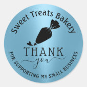 Cupcake Bakkerij Bedankt voor uw bestelling Lichtb Ronde Sticker (Voorkant)