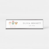 Cupcake bakkerij bedrijf bureau naambordje (Voorkant)