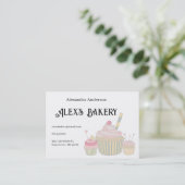 Cupcake bakkerij bedrijf visitekaartje (Staand voorkant)