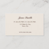 Cupcake bakkerij beige legant retro moderne stripe visitekaartje (Achterkant)