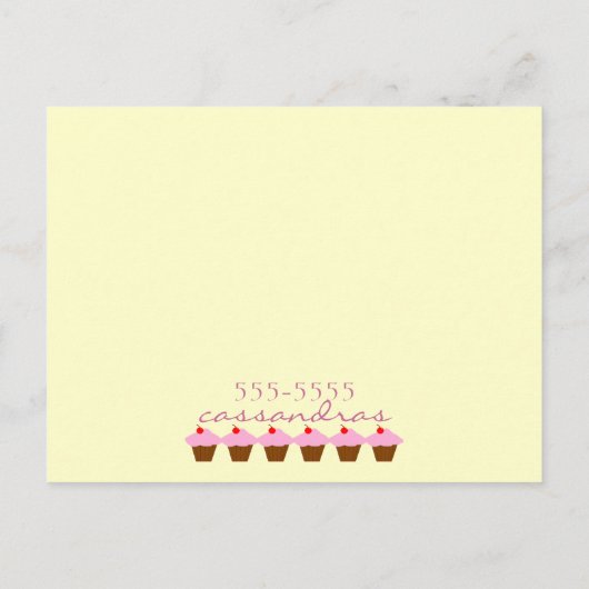 Cupcake bakkerij briefkaart (Achterkant)