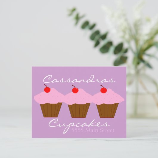 Cupcake bakkerij briefkaart (Staand voorkant)