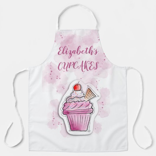 Cupcake bakkerij Bright Modern Schort (Voorkant)