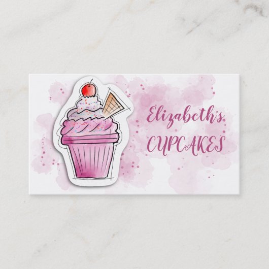 Cupcake bakkerij Bright Modern Visitekaartje (Voorkant)